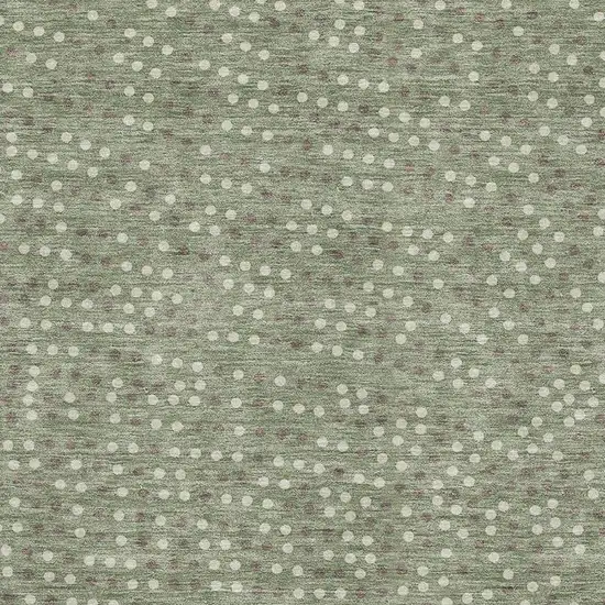 Sage Ivory And Taupe Polka Dot Washable Area Rug With UV Protection Photo 2