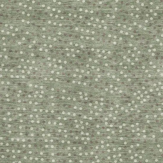 Sage Ivory And Taupe Polka Dot Washable Area Rug With UV Protection Photo 2