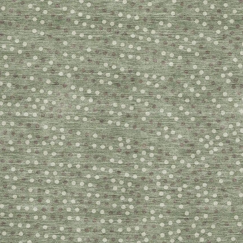 Sage Ivory And Taupe Polka Dot Washable Area Rug With UV Protection Photo 2