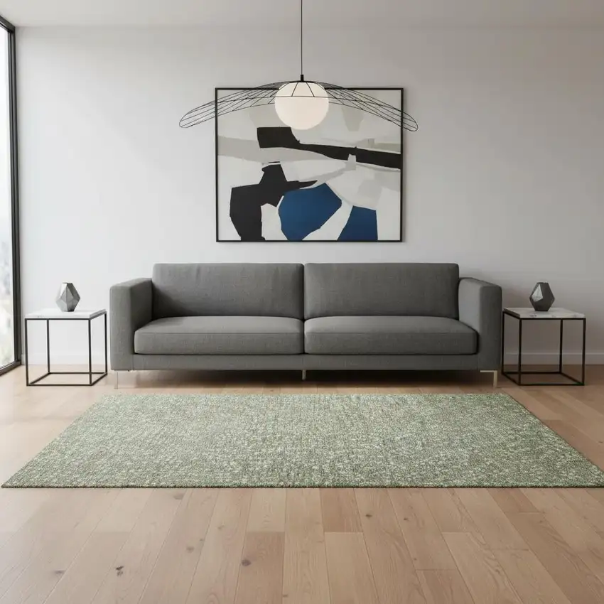 Sage Ivory And Taupe Polka Dot Washable Area Rug With UV Protection Photo 2