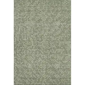 Photo of Sage Ivory And Taupe Polka Dot Washable Area Rug With UV Protection