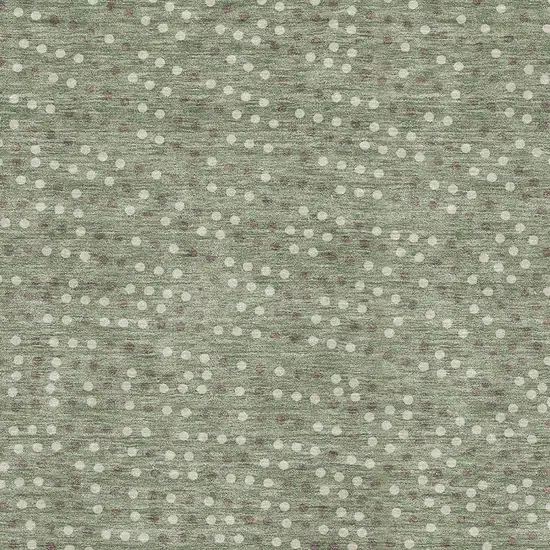 Sage Ivory And Taupe Polka Dot Washable Area Rug With UV Protection Photo 2