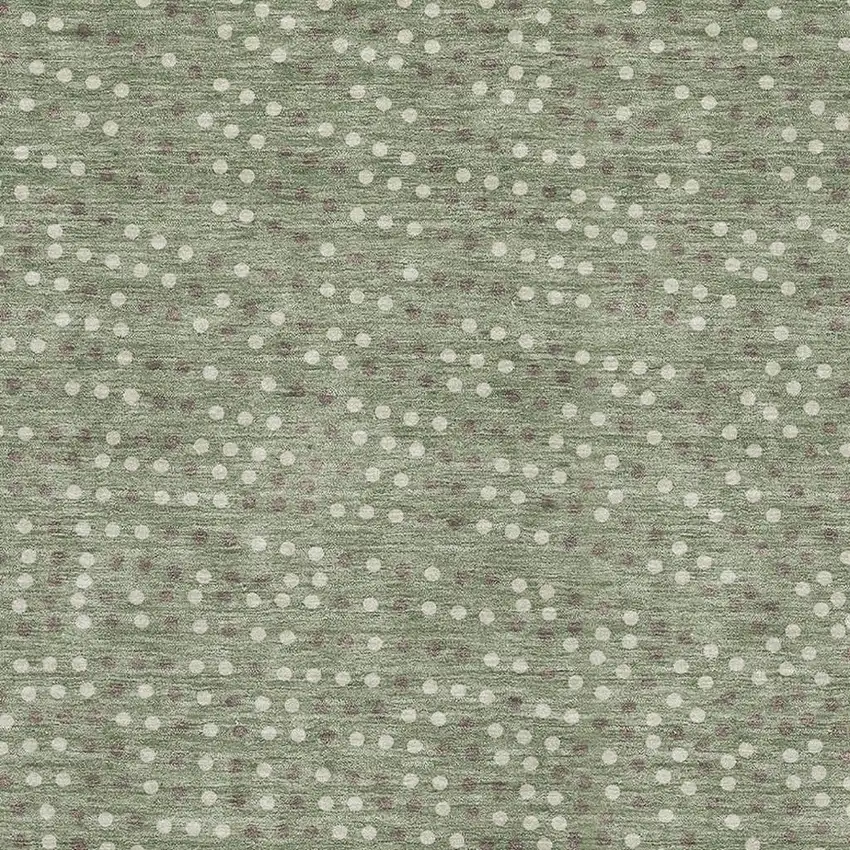 Sage Ivory And Taupe Polka Dot Washable Area Rug With UV Protection Photo 2