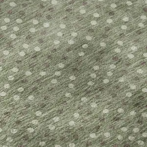 Photo of Sage Ivory And Taupe Polka Dot Washable Area Rug With UV Protection