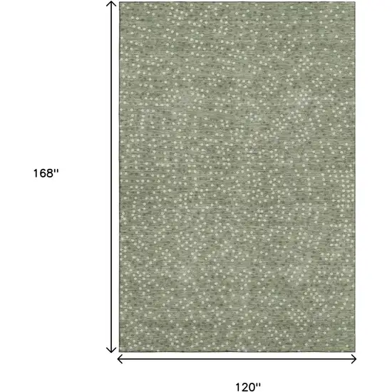 Sage Ivory And Taupe Polka Dot Washable Area Rug With UV Protection Photo 7