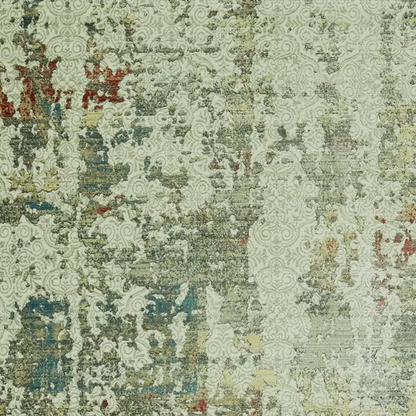 Ivory Abstract Area Rug Photo 3