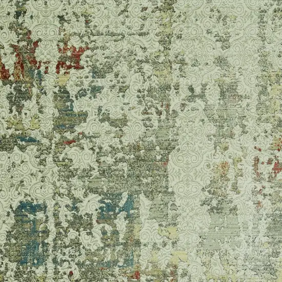 Ivory Abstract Area Rug Photo 3