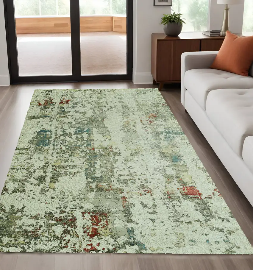Ivory Abstract Area Rug Photo 2
