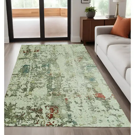 Ivory Abstract Area Rug Photo 2