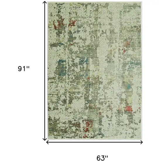 Ivory Abstract Area Rug Photo 5