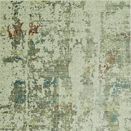 Ivory Abstract Area Rug Photo 4