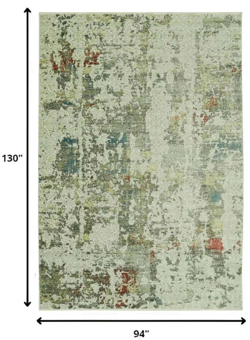 Ivory Abstract Area Rug Photo 3