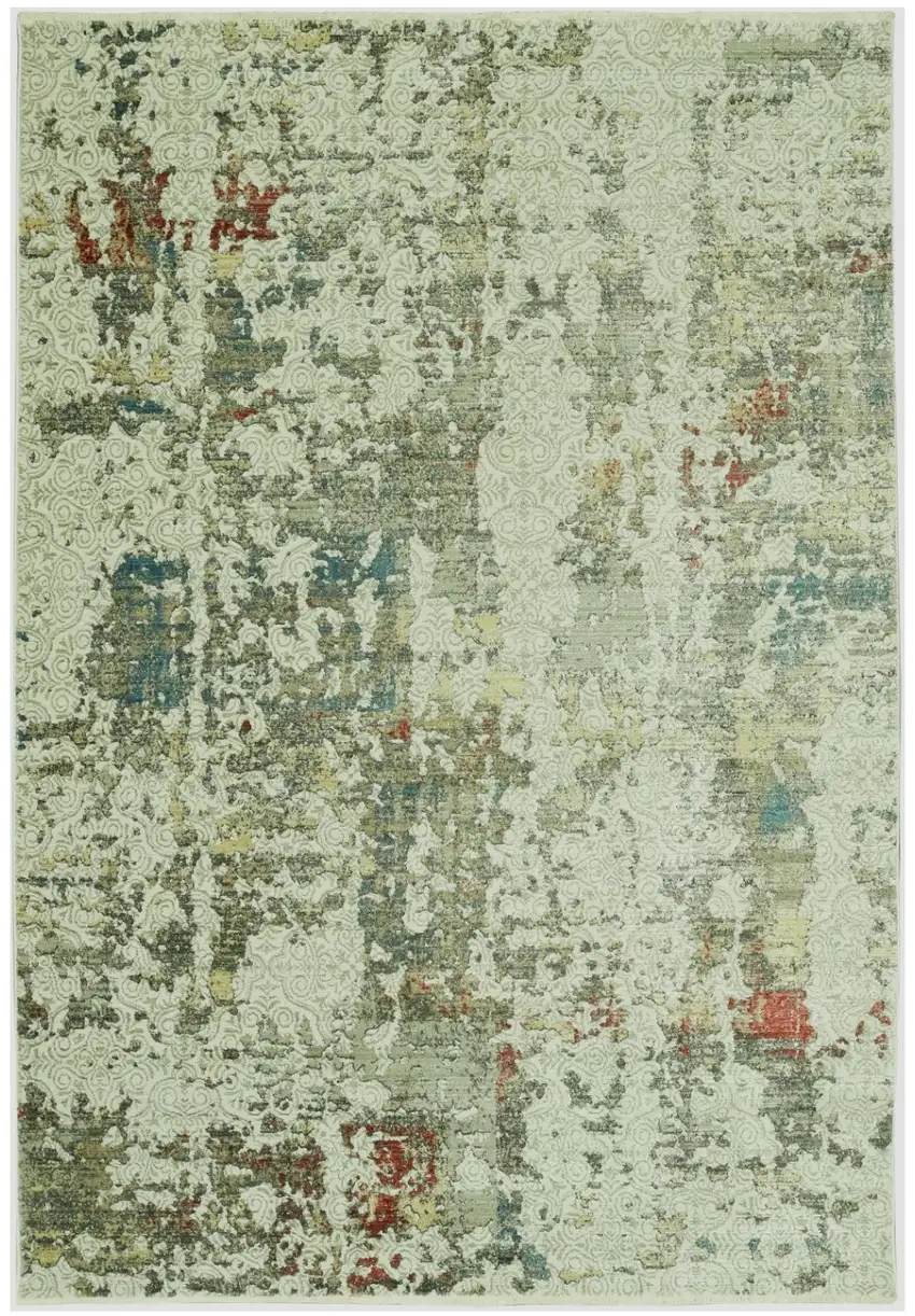 Ivory Abstract Area Rug Photo 2