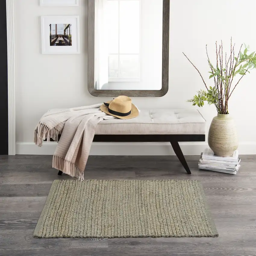 Sage Jute Flatweave Handmade Area Rug Photo 4
