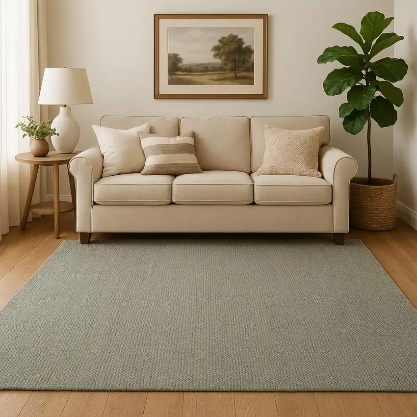 Sage Jute Flatweave Handmade Area Rug Photo 1