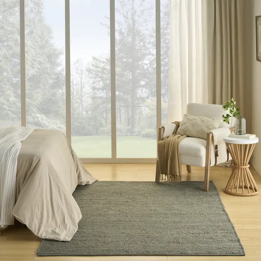 Sage Jute Flatweave Handmade Area Rug Photo 6
