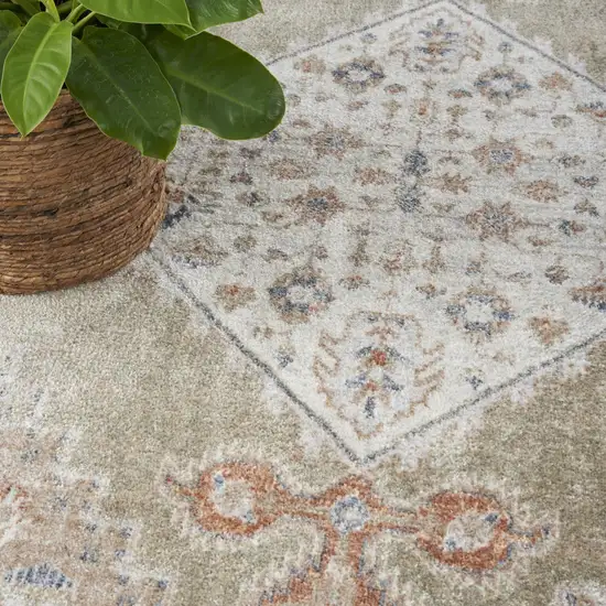 Sage Oriental Power Loom Distressed Washable Area Rug Photo 7