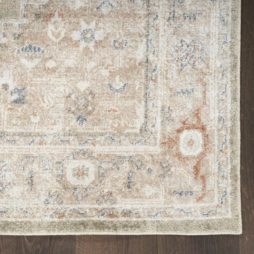 Sage Oriental Power Loom Distressed Washable Area Rug Photo 9