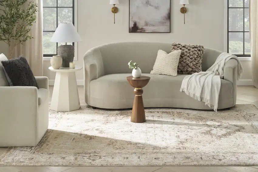 Sage Oriental Power Loom Distressed Washable Area Rug Photo 8