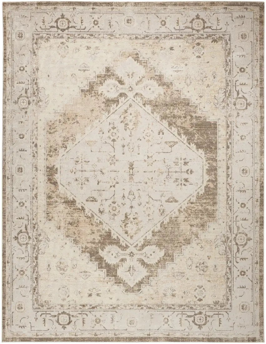 Sage Oriental Power Loom Distressed Washable Area Rug Photo 8