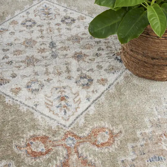 Sage Oriental Power Loom Distressed Washable Area Rug Photo 8