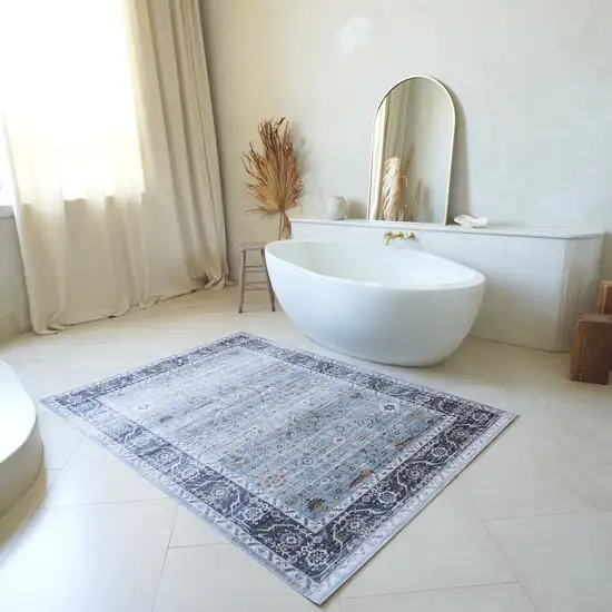 Sage Oriental Power Loom Stain Resistant Area Rug Photo 4