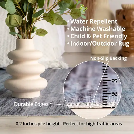 Sage Oriental Power Loom Stain Resistant Area Rug Photo 5