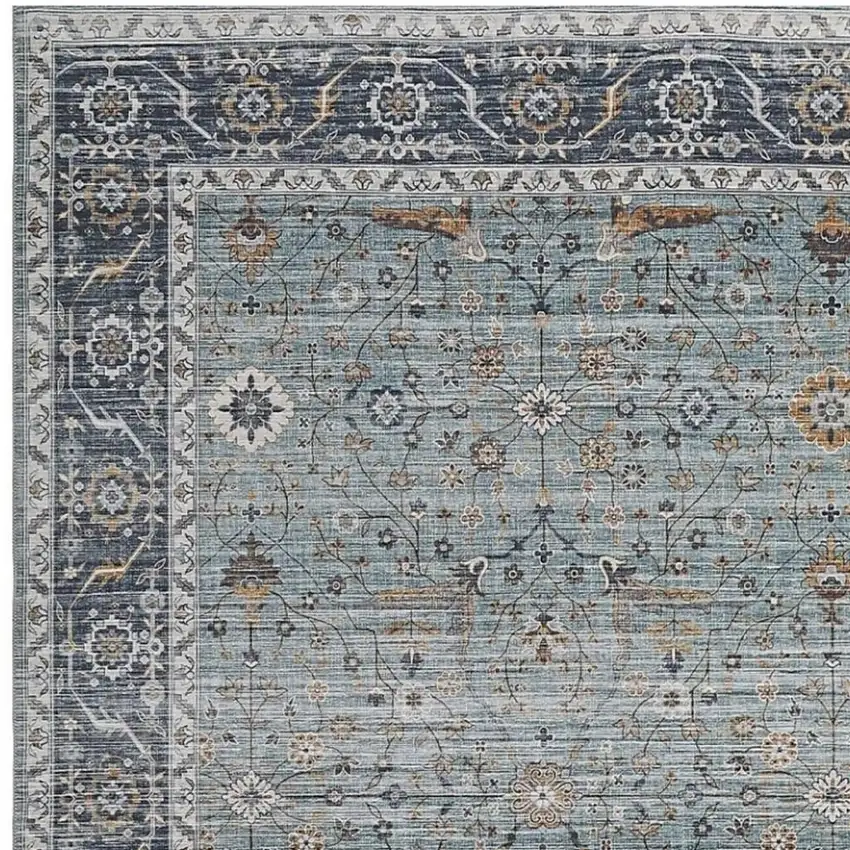 Sage Oriental Power Loom Stain Resistant Area Rug Photo 9
