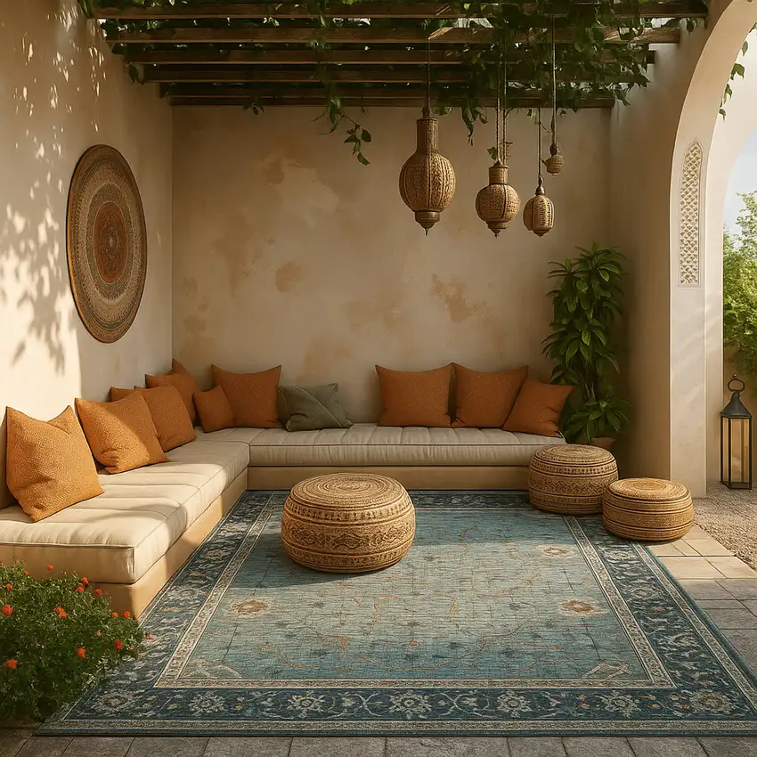 Sage Oriental Stain Resistant Area Rug Photo 8