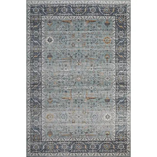 Sage Oriental Stain Resistant Area Rug Photo 4