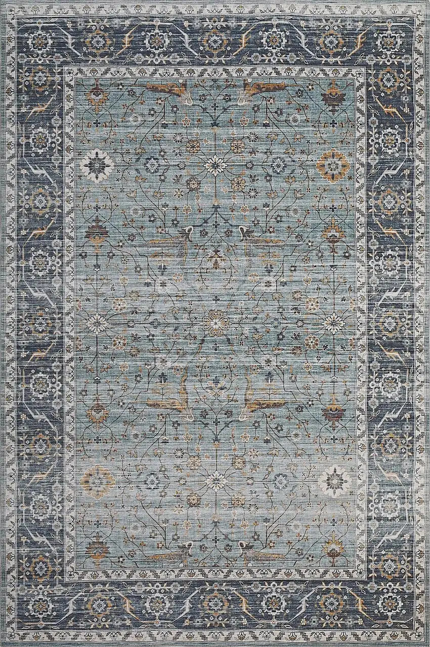 Sage Oriental Stain Resistant Area Rug Photo 4