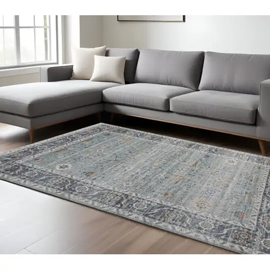 Sage Oriental Stain Resistant Area Rug Photo 2