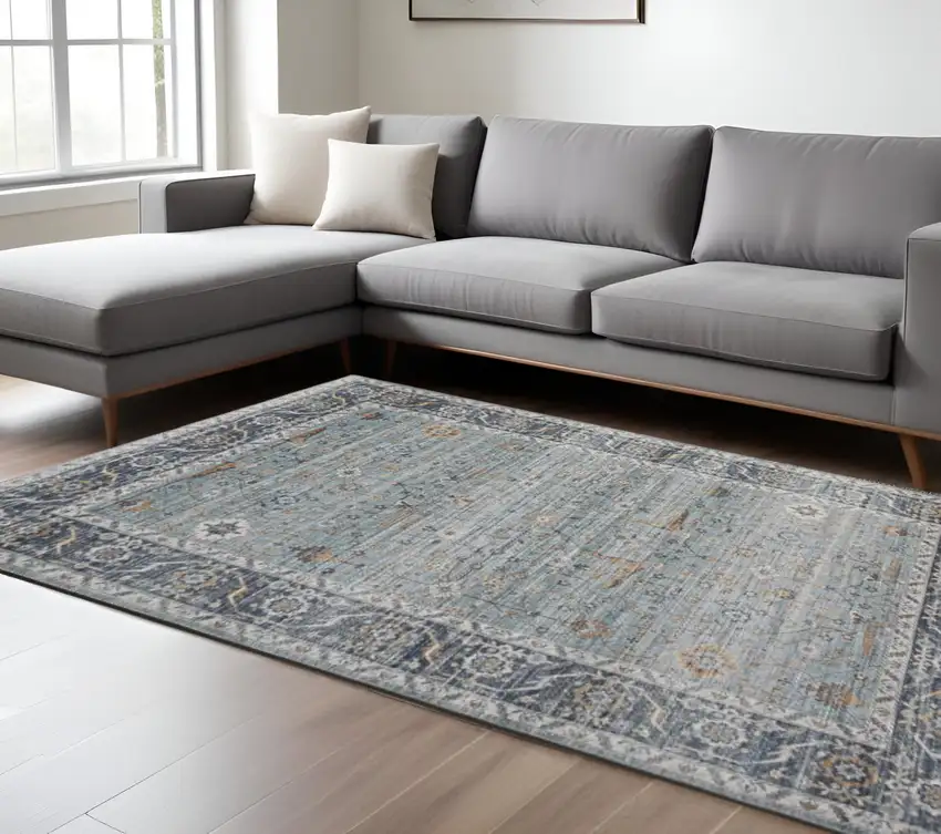 Sage Oriental Stain Resistant Area Rug Photo 2