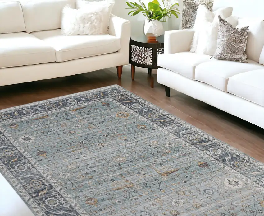 Sage Oriental Stain Resistant Area Rug Photo 2