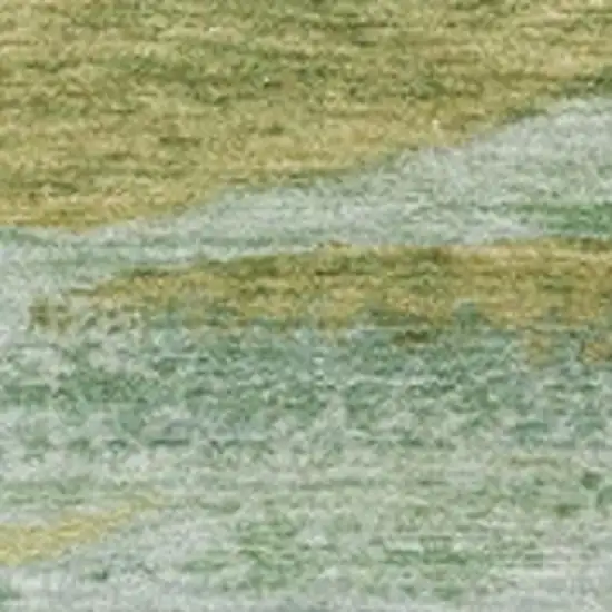 Sage Pale Aqua And Fern Green Abstract Washable Indoor Outdoor Area Rug Photo 3