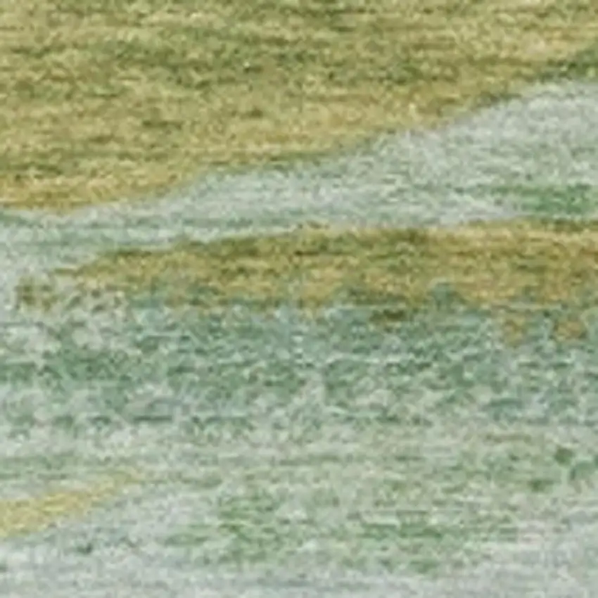 Sage Pale Aqua And Fern Green Abstract Washable Indoor Outdoor Area Rug Photo 3