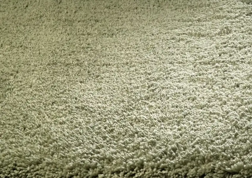 8' Sage Green Shag Hand Woven Runner Rug Photo 4