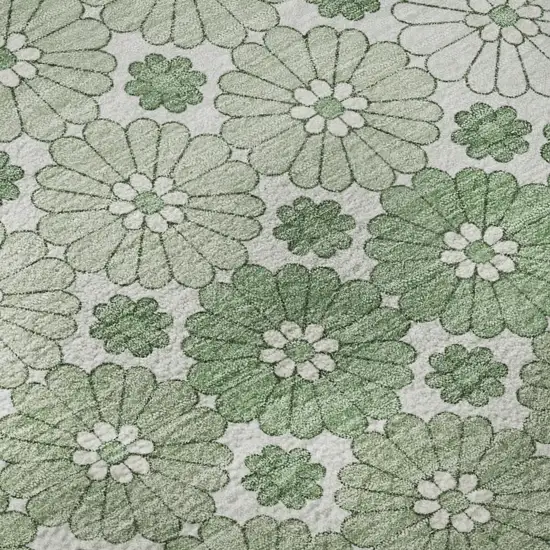 Sage Purple And Ivory Geometric Washable Area Rug With UV Protection Photo 9