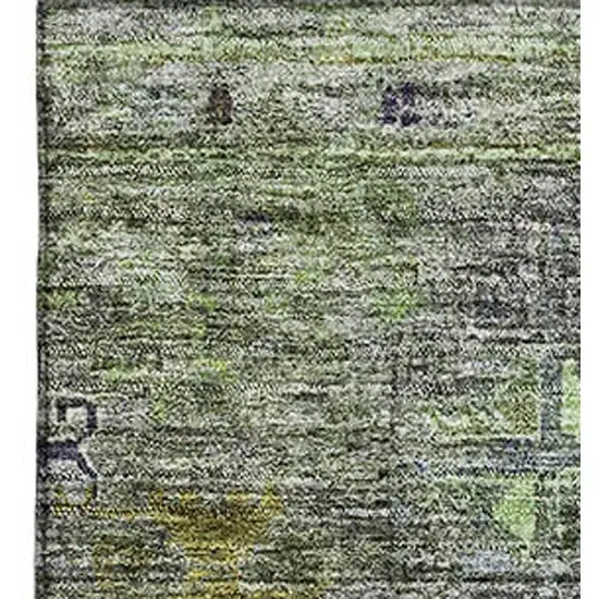 Sage Silver And Purple Tribal Washable Area Rug With UV Protection Photo 3