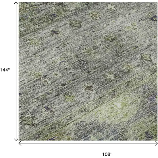 Sage Silver And Purple Tribal Washable Area Rug With UV Protection Photo 9