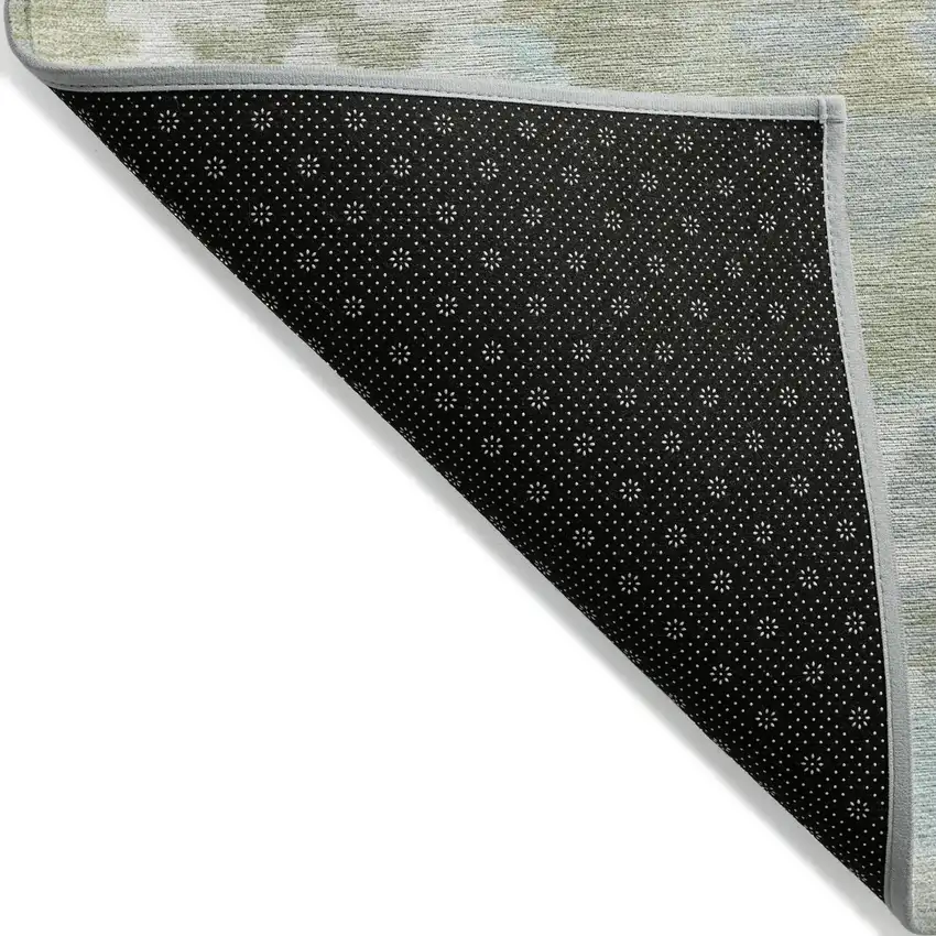 Sage Sky Blue And Copper Tribal Washable Indoor Outdoor Area Rug Photo 8