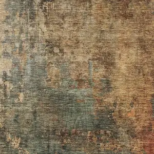 Photo of Sage Tan And Copper Abstract Washable Indoor Outdoor Area Rug