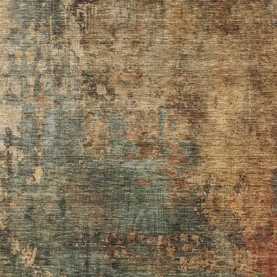 Sage Tan And Copper Abstract Washable Indoor Outdoor Area Rug Photo 6