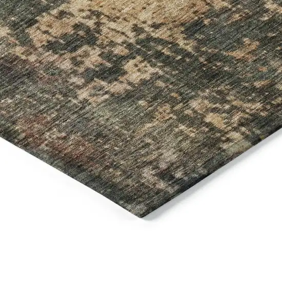 Sage Tan And Copper Abstract Washable Indoor Outdoor Area Rug Photo 5
