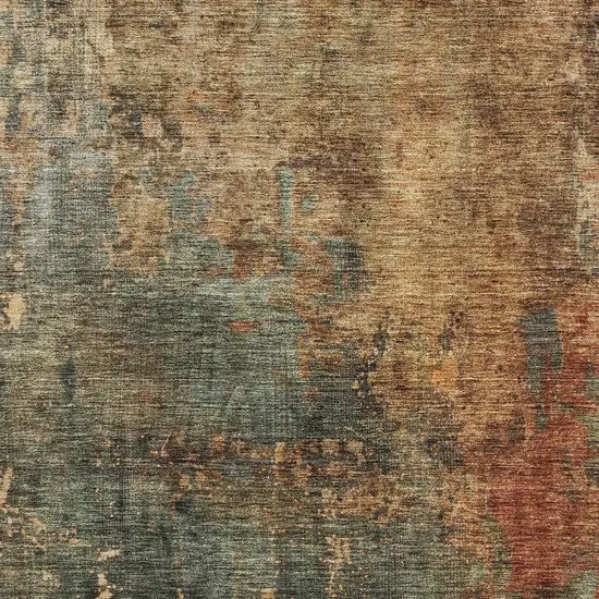 Sage Tan And Copper Abstract Washable Indoor Outdoor Area Rug Photo 6