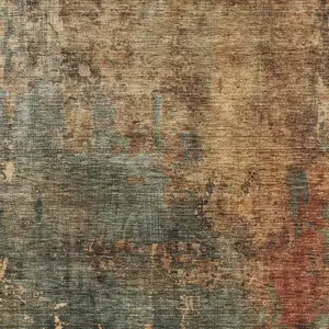 Photo of Sage Tan And Copper Abstract Washable Indoor Outdoor Area Rug