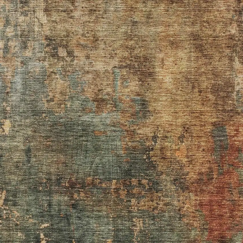 Sage Tan And Copper Abstract Washable Indoor Outdoor Area Rug Photo 6