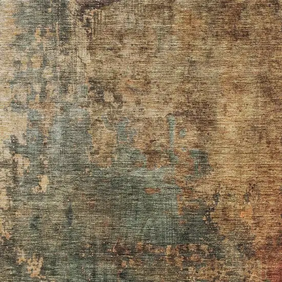 Sage Tan And Copper Abstract Washable Indoor Outdoor Area Rug Photo 6