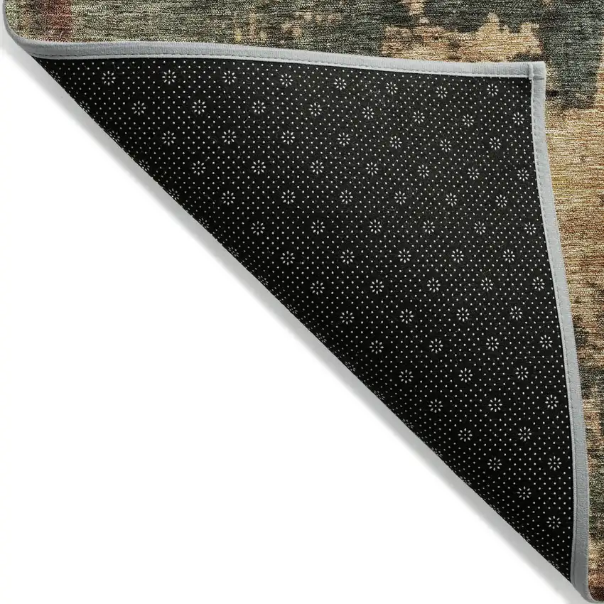 Sage Tan And Copper Abstract Washable Indoor Outdoor Area Rug Photo 4
