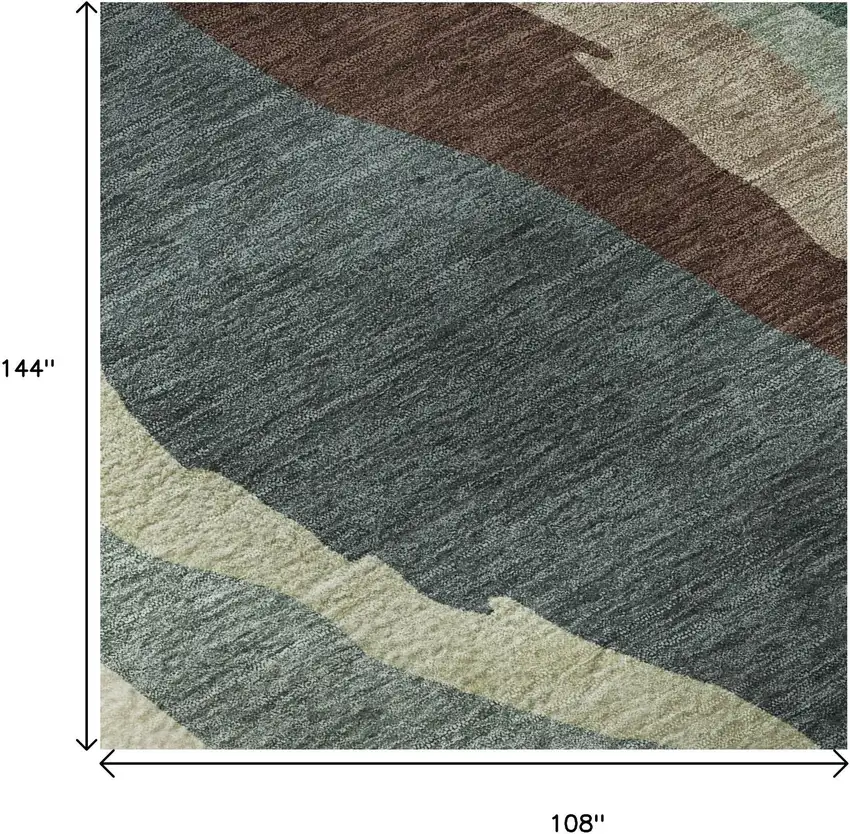 Sage Taupe And Beige Abstract Washable Area Rug With UV Protection Photo 9